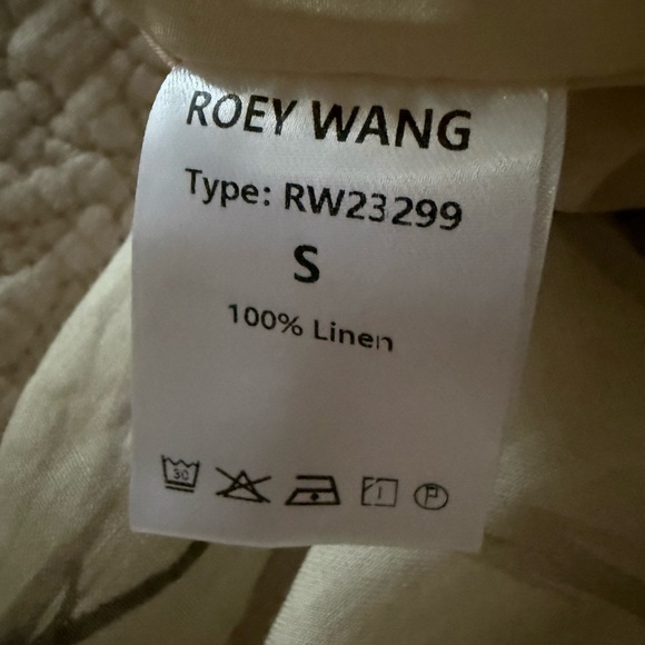 Roey Wang High Waisted Wide Leg Patterned 100% Linen Pants size S - Picture 10 of 10